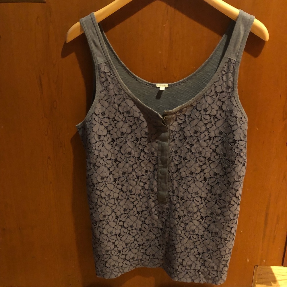 J Crew Lace Tank with Jersey Back - Size M